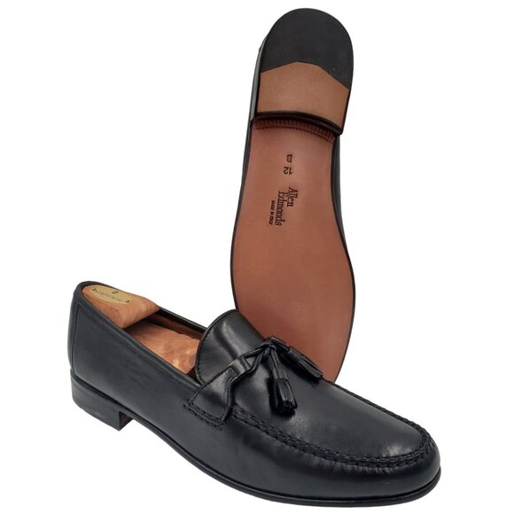 NEW Allen Edmonds Italy Dress Shoes Mens 12B Butter Soft Black Leather Loafers - Picture 13 of 14